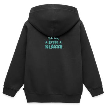 Erste Klasse Einschulung Schule Schulkind 2024 - Kinder Premium Organic Zip Hoodie - Schwarz - Hinten - AI Model Kid Male (0cm)