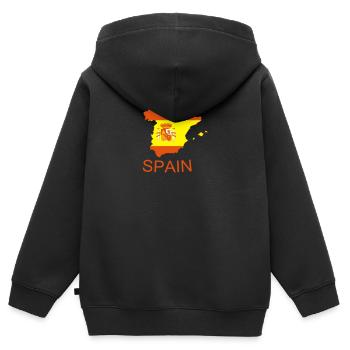 spain - Kids Premium Organic Zip-up Hoodie - black - Back - AI Model Kid Male (0cm)