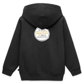 Depression Pizza schwarz-gelb - Kinder Premium Organic Zip Hoodie - Schwarz - Hinten - AI Model Kid Male (0cm)