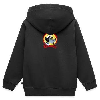 Wolf Nu Pogodi! ! Hase und Wolf - Kinder Premium Organic Zip Hoodie - Schwarz - Hinten - AI Model Kid Male (0cm)