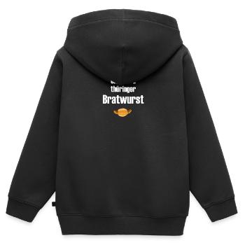Bratwurst - Kinder Premium Organic Zip Hoodie - Schwarz - Hinten - AI Model Kid Male (0cm)