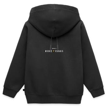 ICH KANN NICHT GENUG VERSUCHEN. - Wortspiele - Kinder Premium Organic Zip Hoodie - Schwarz - Hinten - AI Model Kid Male (0cm)