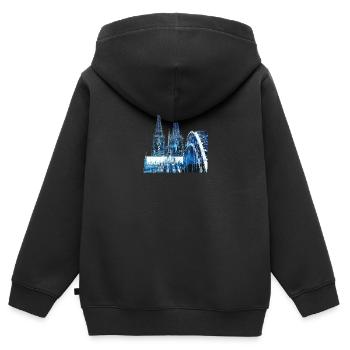 Kölner Dom Allemagne Heimat Stadt Skyline - Sweat Premium à capuche zippé enfant bio - noir - Dos - AI Model Kid Male (0cm)