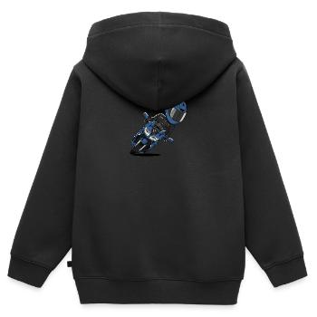 0791 FJR PhantomBlue - Kinder Premium Organic Zip Hoodie - Schwarz - Hinten - AI Model Kid Male (0cm)