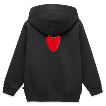 fraise - Sweat Premium à capuche zippé enfant bio - noir - Dos - AI Model Kid Male (0cm)