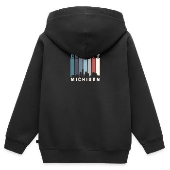 Detroit - Kinder Premium Organic Zip Hoodie - Schwarz - Hinten - AI Model Kid Male (0cm)