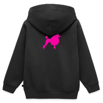 caniche - Sweat Premium à capuche zippé enfant bio - noir - Dos - AI Model Kid Male (0cm)