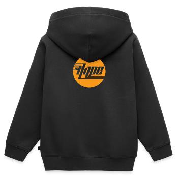 Hyp3 Orangeroutline - Kinder Premium Organic Zip Hoodie - Schwarz - Hinten - AI Model Kid Male (0cm)