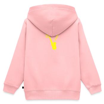 SAX MACHINE ! - Sweat Premium à capuche zippé enfant bio - rose - Dos - AI Model Kid Female (0cm)