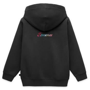 Emma - Sweat Premium à capuche zippé enfant bio - noir - Dos - AI Model Kid Male (0cm)