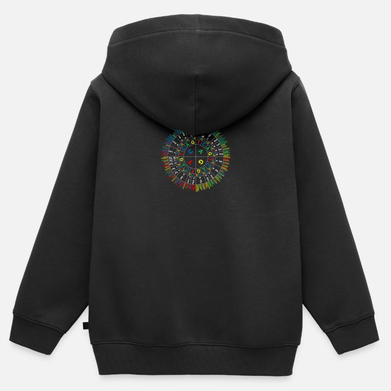 Sanger Codon Circle (dark background) - Kids Premium Organic Zip-up Hoodie - black