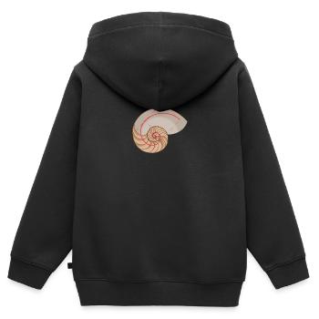 Symboles mathématiques Coquille de Nautile spirale dorée - Sweat Premium à capuche zippé enfant bio - noir - Dos - AI Model Kid Male (0cm)