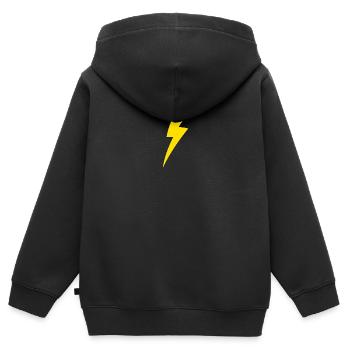 Lightning bolt - Kids Premium Organic Zip-up Hoodie - black - Back - AI Model Kid Male (0cm)