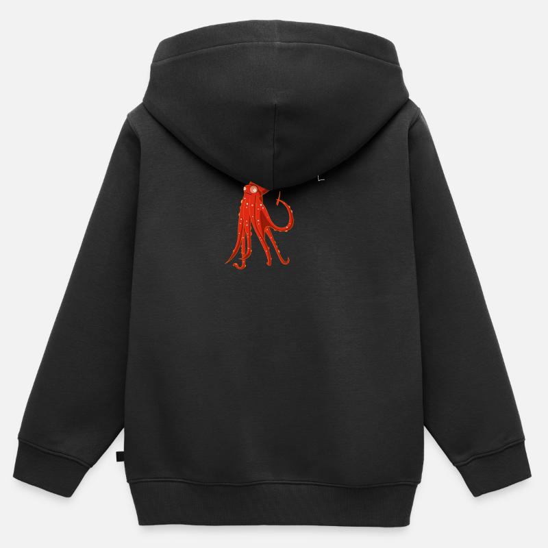 Krake krakelt (b) - Kinder Premium Organic Zip Hoodie - Schwarz