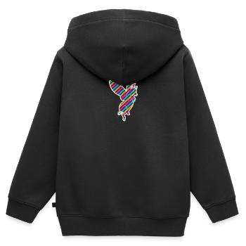 Fliegendes Schwein, Alice im Wunderland - Kinder Premium Organic Zip Hoodie - Schwarz - Hinten - AI Model Kid Male (0cm)