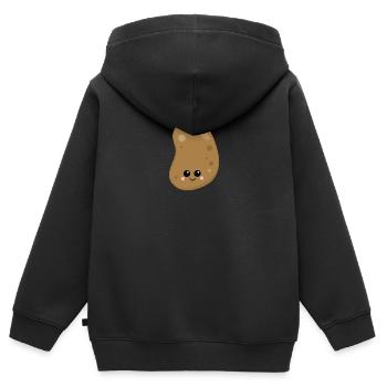 Kartoffel - Kinder Premium Organic Zip Hoodie - Schwarz - Hinten - AI Model Kid Male (0cm)