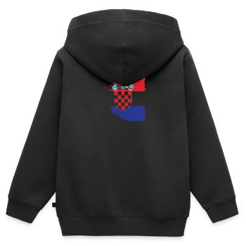 Kroatien Kroatisch Hrvatska Kroaten Kroaten Kroaten - Kinder Premium Organic Zip Hoodie - Schwarz - Hinten - AI Model Kid Male (0cm)