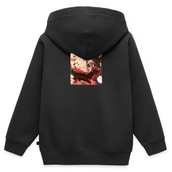 Galaxie - Kinder Premium Organic Zip Hoodie - Schwarz - Hinten - AI Model Kid Male (0cm)