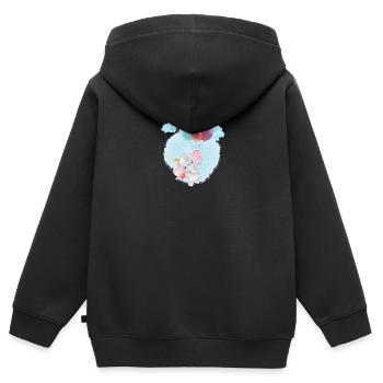 Elefantenbaby - Kinder Premium Organic Zip Hoodie - Schwarz - Hinten - AI Model Kid Male (0cm)