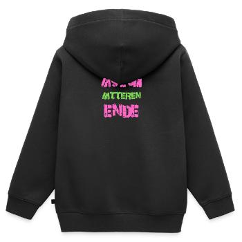 Bis zum bitteren Ende - Kinder Premium Organic Zip Hoodie - Schwarz - Hinten - AI Model Kid Male (0cm)