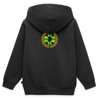 UNITY JAM SKA LAUREL DESIGN - Kinder Premium Organic Zip Hoodie - Schwarz - Hinten - AI Model Kid Male (0cm)