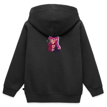 Demon Girl, Devil Girl, petit diable - Sweat Premium à capuche zippé enfant bio - noir - Dos - AI Model Kid Male (0cm)