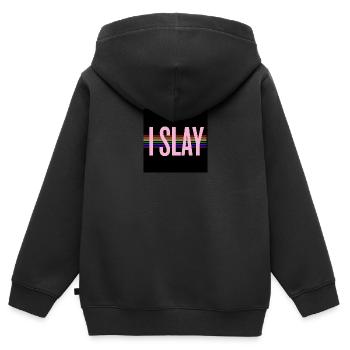 Ich schlachte - Kinder Premium Organic Zip Hoodie - Schwarz - Hinten - AI Model Kid Male (0cm)