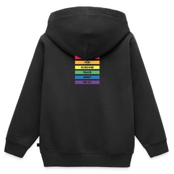 Chemise fierté - Sweat Premium à capuche zippé enfant bio - noir - Dos - AI Model Kid Male (0cm)
