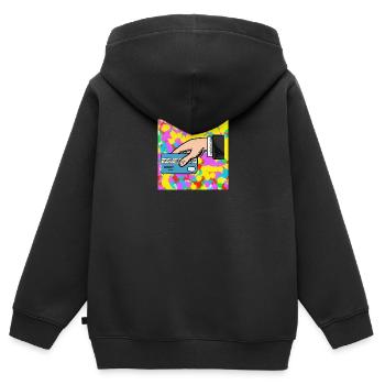 Kreditkarte Pop Farbe Tie Dye Hintergrund Cool - Kinder Premium Organic Zip Hoodie - Schwarz - Hinten - AI Model Kid Male (0cm)