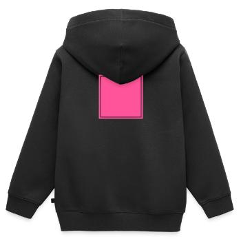Quadrat Selbstgestaltung - Kinder Premium Organic Zip Hoodie - Schwarz - Hinten - AI Model Kid Male (0cm)