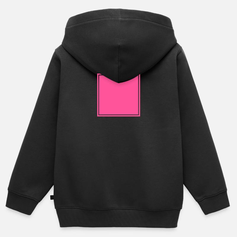 Auto-conception carrée - Sweat Premium à capuche zippé enfant bio - noir