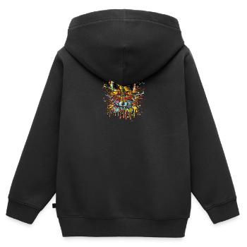 RENARD - Sweat Premium à capuche zippé enfant bio - noir - Dos - AI Model Kid Male (0cm)