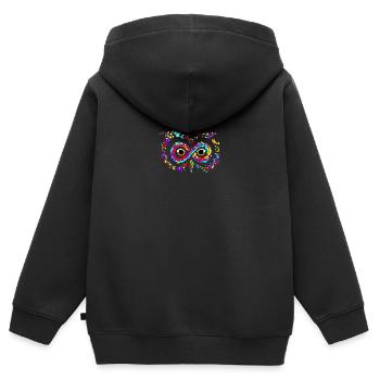 INFINIMENT CHOUETTE - Sweat Premium à capuche zippé enfant bio - noir - Dos - AI Model Kid Male (0cm)