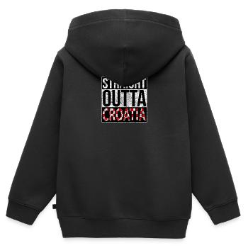 Straight Outta Croatia colored - Kinder Premium Organic Zip Hoodie - Schwarz - Hinten - AI Model Kid Male (0cm)