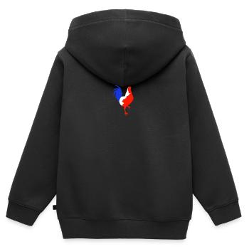 rooster blue white red - Kids Premium Organic Zip-up Hoodie - black - Back - AI Model Kid Male (0cm)