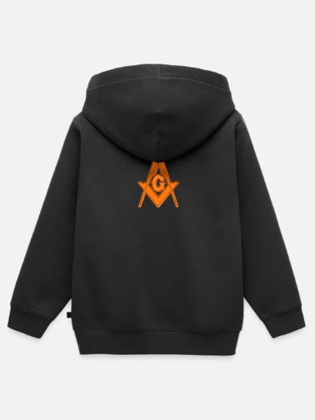 Bronze boussole franc-maçon - Sweat Premium à capuche zippé enfant bio - noir