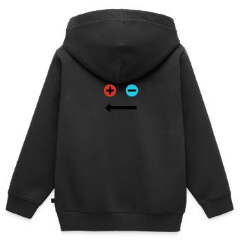Plus- und Minusgesicht - Kinder Premium Organic Zip Hoodie - Schwarz - Hinten - AI Model Kid Male (0cm)
