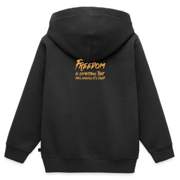 La liberté est quelque chose qui meurt à moins qu’elle ne soit utilisée - Sweat Premium à capuche zippé enfant bio - noir - Dos - AI Model Kid Male (0cm)