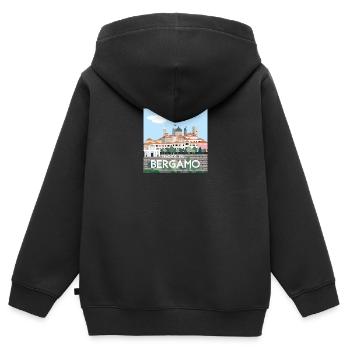 Oberes Bergamo - Kinder Premium Organic Zip Hoodie - Schwarz - Hinten - AI Model Kid Male (0cm)