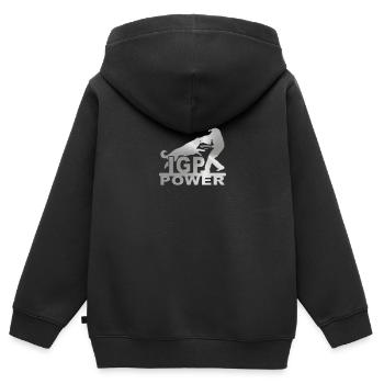IPG Chrom - Kinder Premium Organic Zip Hoodie - Schwarz - Hinten - AI Model Kid Male (0cm)