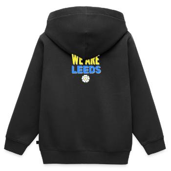 Leeds Yorkshire - Kinder Premium Organic Zip Hoodie - Schwarz - Hinten - AI Model Kid Male (0cm)