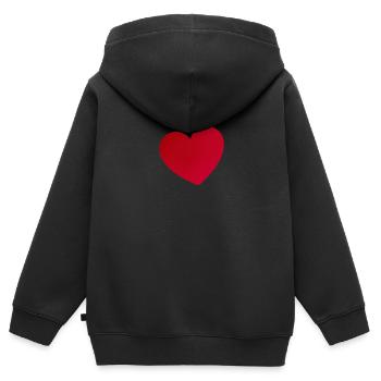 Rotes Herz - Kinder Premium Organic Zip Hoodie - Schwarz - Hinten - AI Model Kid Male (0cm)