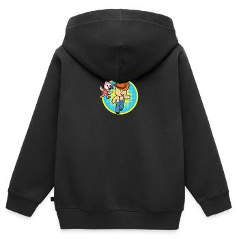 Flamingo poursuit Hick - Sweat Premium à capuche zippé enfant bio - noir - Dos - AI Model Kid Male (0cm)