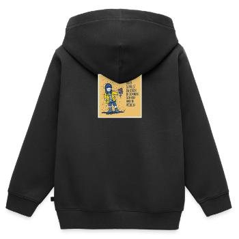 Bas allemand Bonne chance pour votre anniversaire - Op Platt - Sweat Premium à capuche zippé enfant bio - noir - Dos - AI Model Kid Male (0cm)