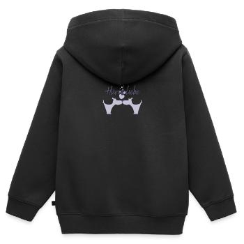 Hundeliebe - Kinder Premium Organic Zip Hoodie - Schwarz - Hinten - AI Model Kid Male (0cm)