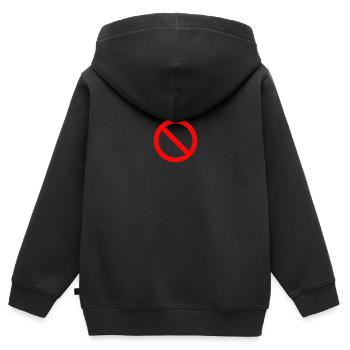 Panneau d’arrêt rouge - Sweat Premium à capuche zippé enfant bio - noir - Dos - AI Model Kid Male (0cm)