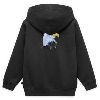 Adlerkopf Polygon Vogel - Kinder Premium Organic Zip Hoodie - Schwarz - Hinten - AI Model Kid Male (0cm)