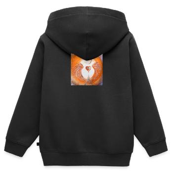 Gel de cœur Résolution des défis cardiaques - Sweat Premium à capuche zippé enfant bio - noir - Dos - AI Model Kid Male (0cm)