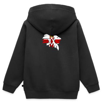 Nordirland - Kinder Premium Organic Zip Hoodie - Schwarz - Hinten - AI Model Kid Male (0cm)