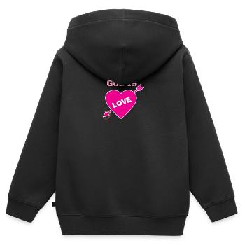 Gott ist Liebe Gott ist Liebe christliche Solidarität - Kinder Premium Organic Zip Hoodie - Schwarz - Hinten - AI Model Kid Male (0cm)